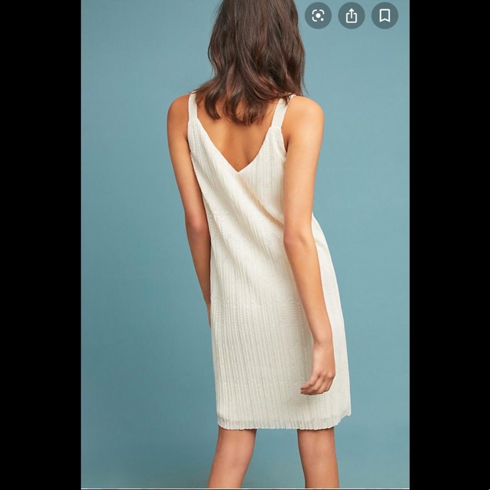 Anthropologie Meadow Rue Pleated V neck Dress - Picture 2 of 7